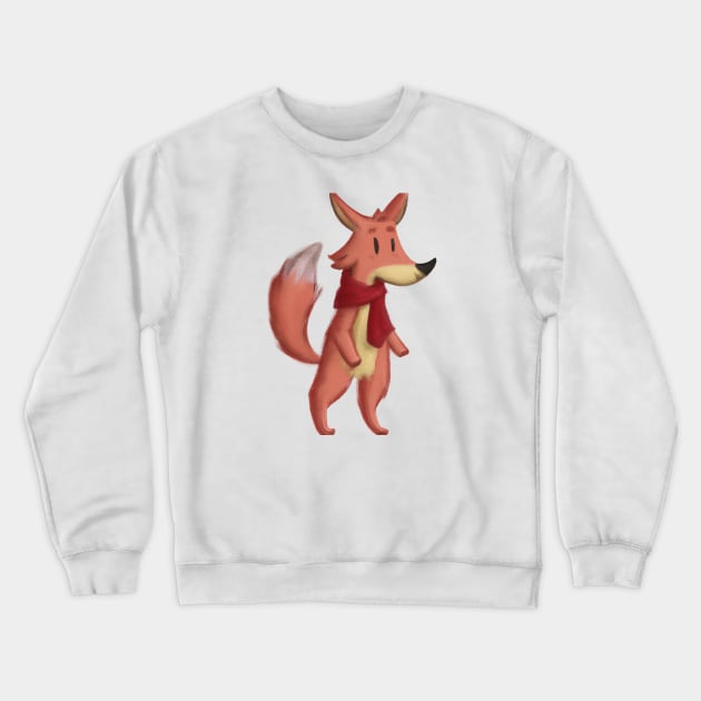 Cute Red Wolf Drawing Crewneck Sweatshirt by Play Zoo